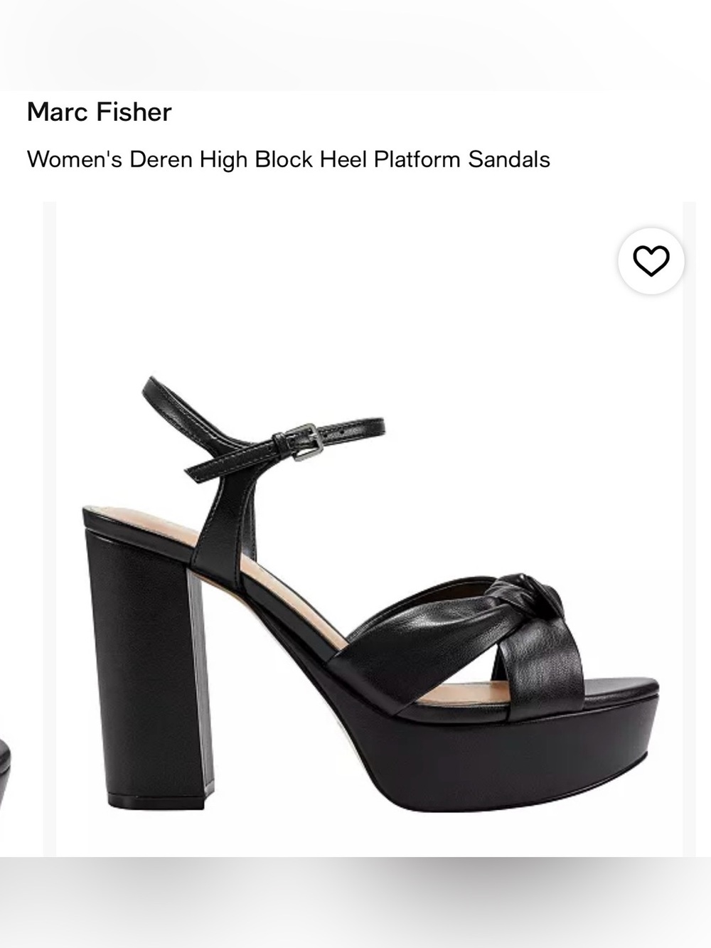 Marc Fisher Black Deren High Block Heel Platform Sandals. NEW NEVER WORN. 7.5